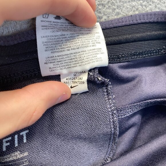 Nike Womens Dri FIT Running Training Capri Cropped Gray Leggings Size M,Pocket - Picture 10 of 15